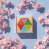 Colorful triangular bean puzzle board DIY house Trendy toy puzzle board Specification image